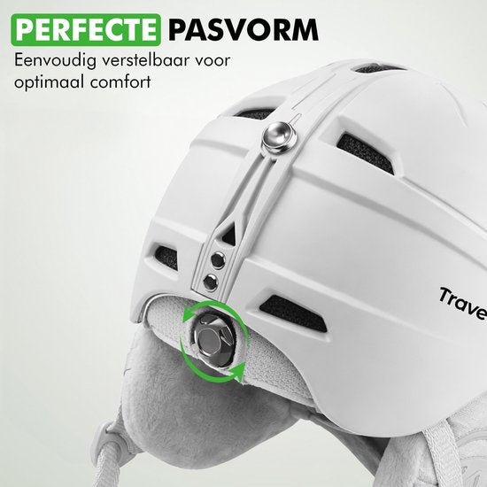 Travelhawk Skihelm - Snowboard-Helm - Skihelm - Unisex - Weiß - L