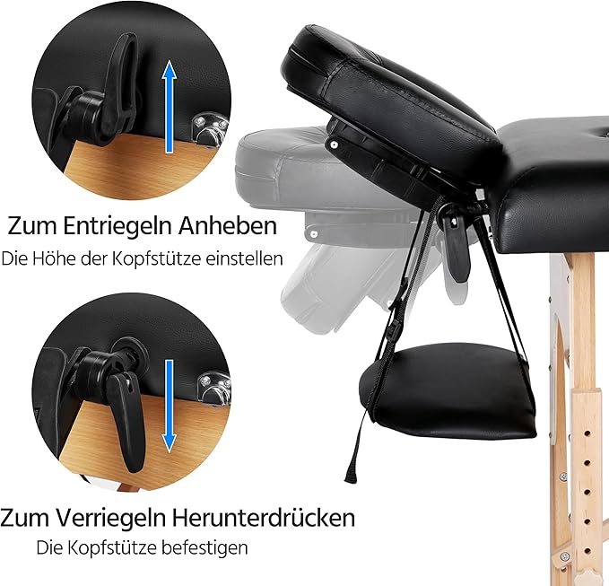 Yaheetech Klappbarer Massagetisch 213 x 82 cm – Höhenverstellbar 64–85,5 cm – Tragkraft 250 kg