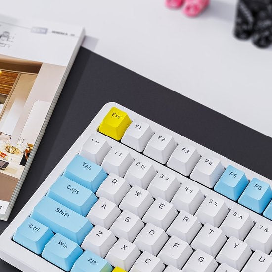 Fuegobird K3MAX Mechanische Gaming Tastatur - 100Tasten - Gasket Mod - Roter Schalter - QWERTY - Mechanische RGB Tastatur mit Hintergrundbeleuchtung - Lemon