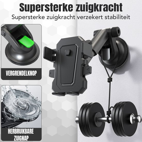 Handy-Halter Auto-Telefon-Halter mit Saugnapf GSM-Halter für Fenster oder Armaturenbrett - schwarz