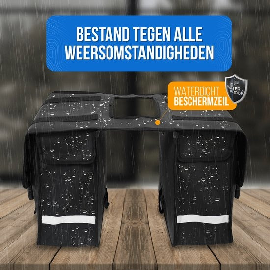 Strex Double Panniers Waterproof Ã¢â‚¬" Packtasche 40 Liter Ã¢â‚¬" Schwarz - Mit Reflektoren - Elektrofahrrad