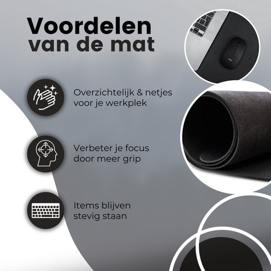 WURK Professional Schreibtischunterlage Kunstleder - Schreibtisch-Organizer - Schreibtischzubehör - Mauspad XXL- Inklusive Kabelclip - 120x60 - Schwarz