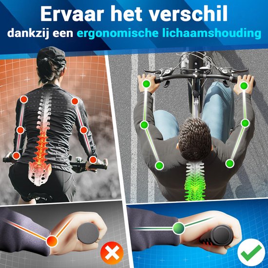 NEXTCOVER® Ergonomische Fahrradgriffe mit [Comfort-Grip Technologie] I Universal Fahrrad- & MTB-Griffe I Lenkergriffe Fahrrad I Lenker Fahrrad I Ergonomisches Design für Druckentlastung & Grip I Geeignet für E-Bike, City Bike & MTB I 1 Paar