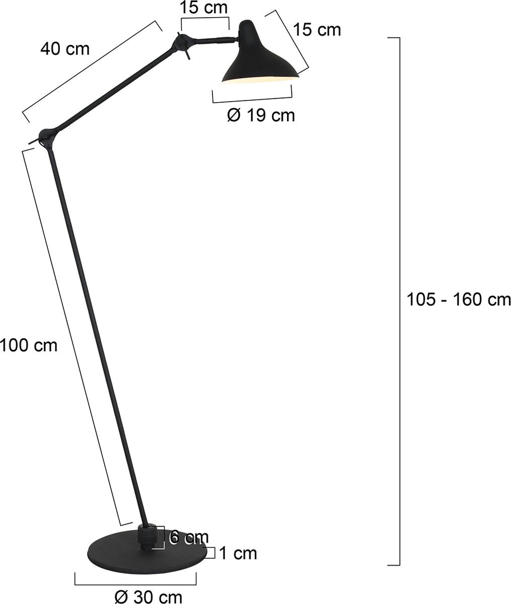 Stehleuchte Anne Light & home Kasket - Schwarz
