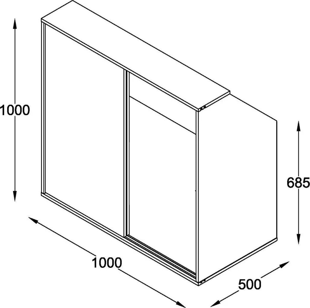 Coast Schiebetürenschrank mit Kleiderstange – 100 x 50 x 100 cm – Weiß