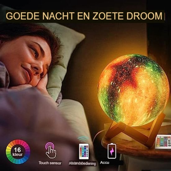 Mondlampe - 15 CM - Lila - 18x15x15 cm