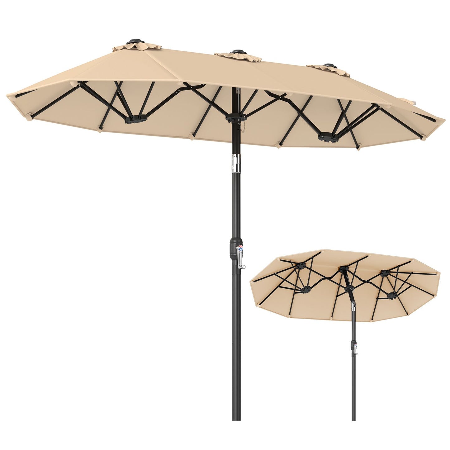 Coast Doppel-Sonnenschirm 300 x 160 cm – rechteckig – neigbar – beige