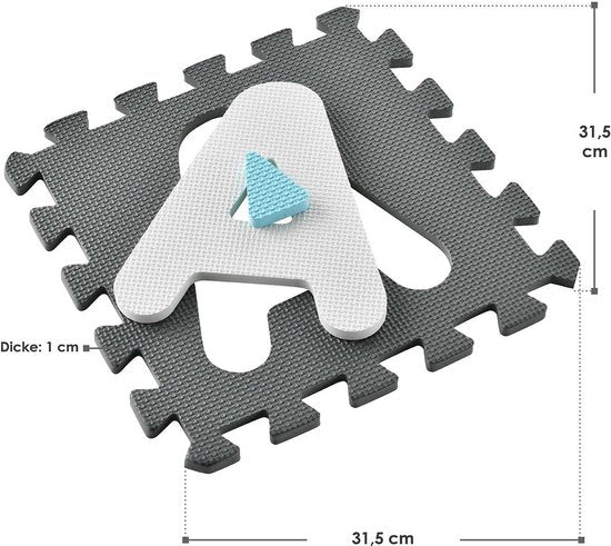 Kinder Puzzle Matte - Noah - 36-teilig - Bestehend aus Buchstaben & Zahlen