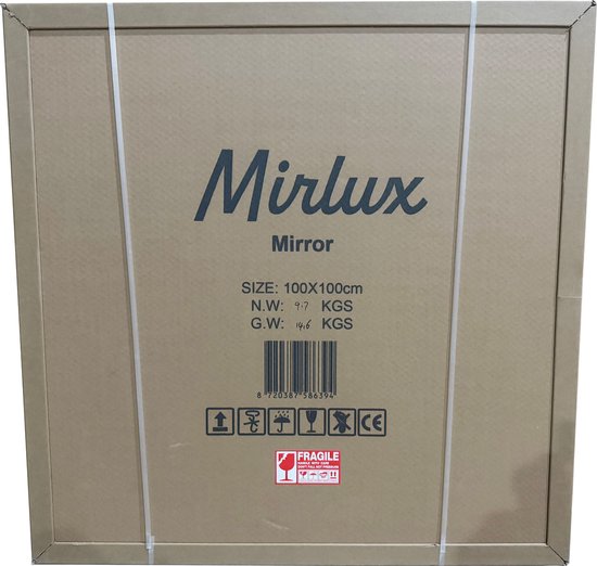 Mirlux Badezimmerspiegel mit LED-Beleuchtung & Heizung - Wandspiegel rund - Anti-Kondensations-Duschspiegel - 100CM