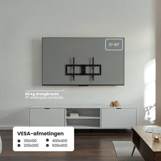Auronic TV-Halterung - TV-Wandhalterung - neigbar - 37 bis 82 Zoll - bis zu 60 kg - Schwarz