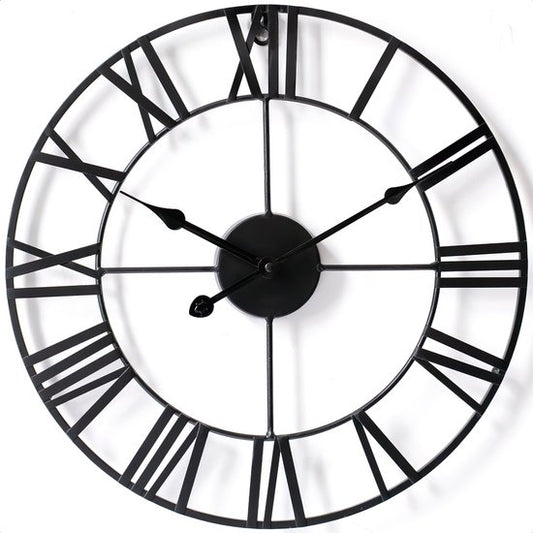 Goliving - Wanduhr - Geräuschloses Uhrwerk - Metall - Ø 40cm - Schwarz