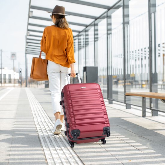 Trolley Reisekoffer Set / Kofferset Rom - 4-teilig - Rot - ABS