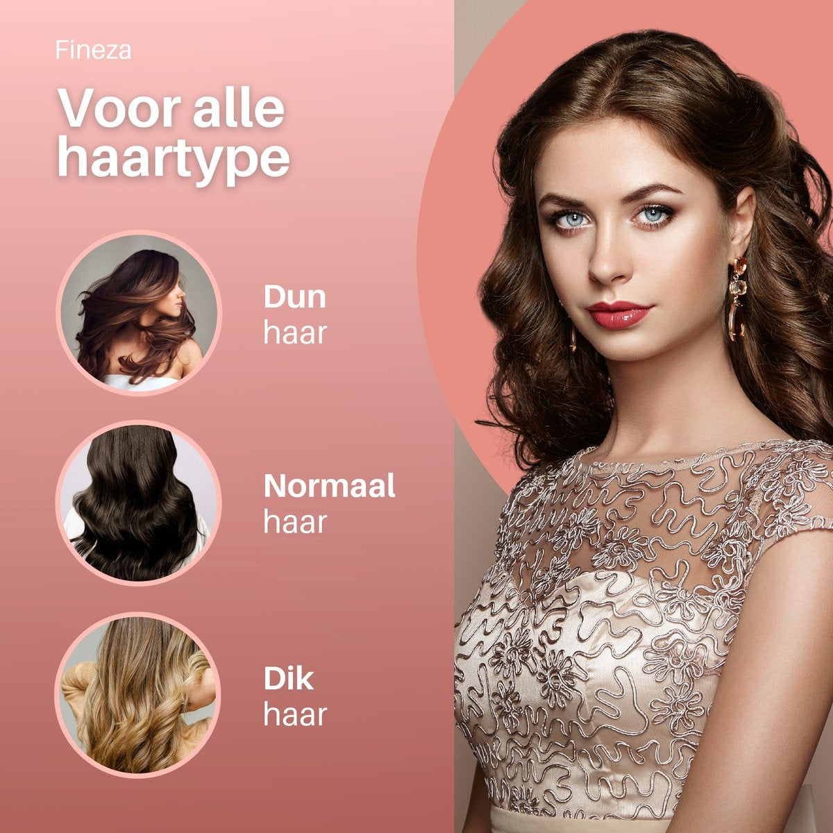 Fineza Waffelzange 25mm - Keramischer Lockenstab mit 10 Temperatureinstellungen - RosÃ©gold