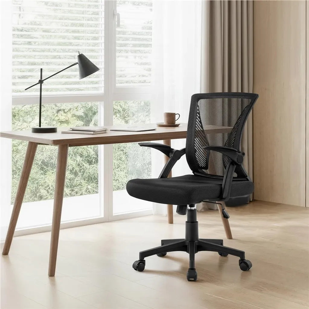 Yaheetech Ergonomischer Bürostuhl mit verstellbaren Armlehnen, bis zu 136 kg, schwarz