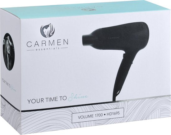 Carmen HD1695 - Haartrockner - 1700W - Diffusor - Coolshot-Funktion - Schwarz