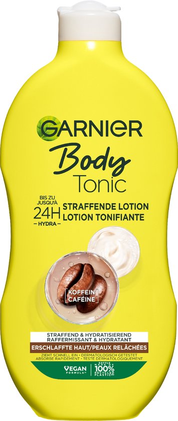 Garnier Body Tonic Straffende Körperlotion – Spendet bis zu 24 Stunden lang Feuchtigkeit – Mit Koffein – Macht die Haut straffer und glatter – 400 ml