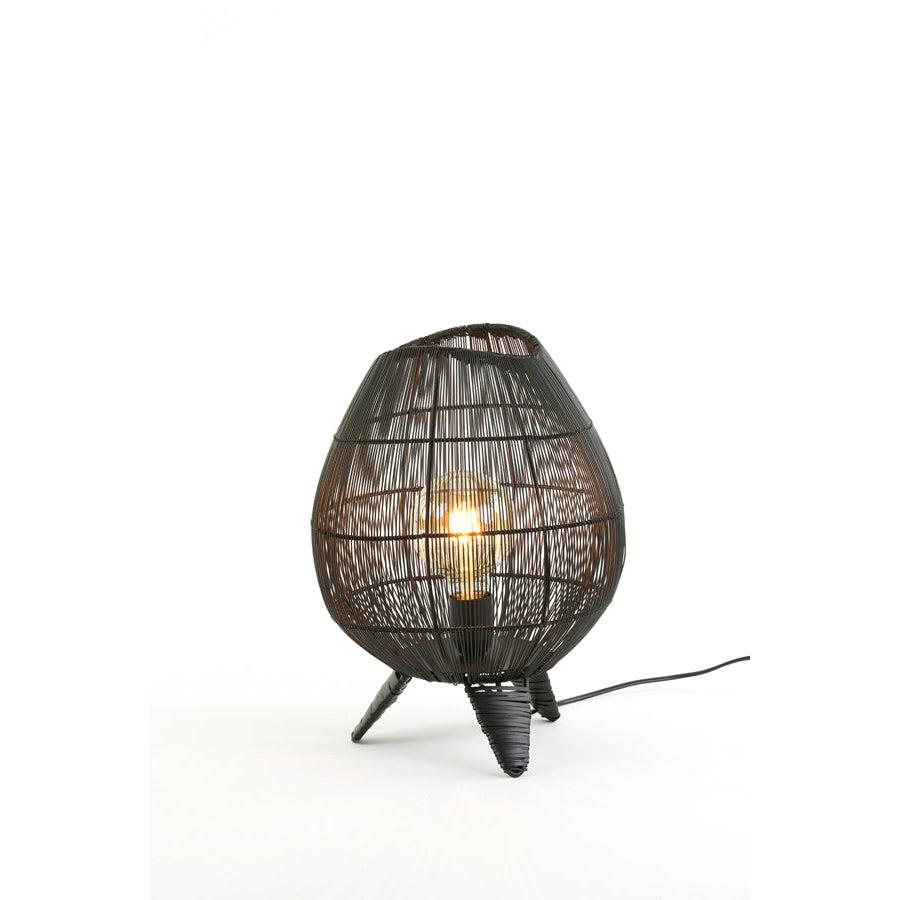 Licht & Wohnen - Tischleuchte YUMI - Ø28 cm - Schwarz