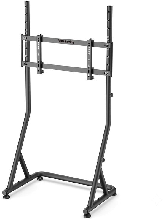 VDD Gaming – Monitorständer – Monitorständer für Sim-Racing – Universal – 32" bis 55" – Freistehend – Verstellbar – Arretierbar – 72 x 48 x 123 cm – 50 kg – Schwarz