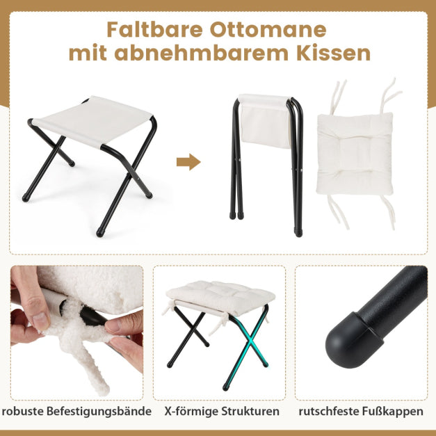 Coast Sessel PP-Baumwolle - Max 150KG - Inkl. Fußstütze - 80 x 74 x 97 cm - Weiß