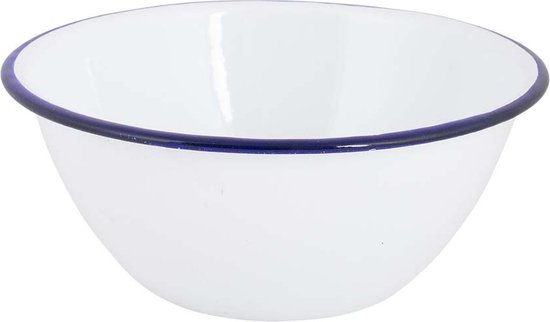 Bo-Camp – Geschirr – Emaille – 6-teilig – Weiß/Blau