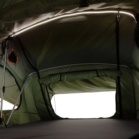 Dachzelt Lago - 2 Personen - Inkl. Matratze - Schwarz/Olivgrün