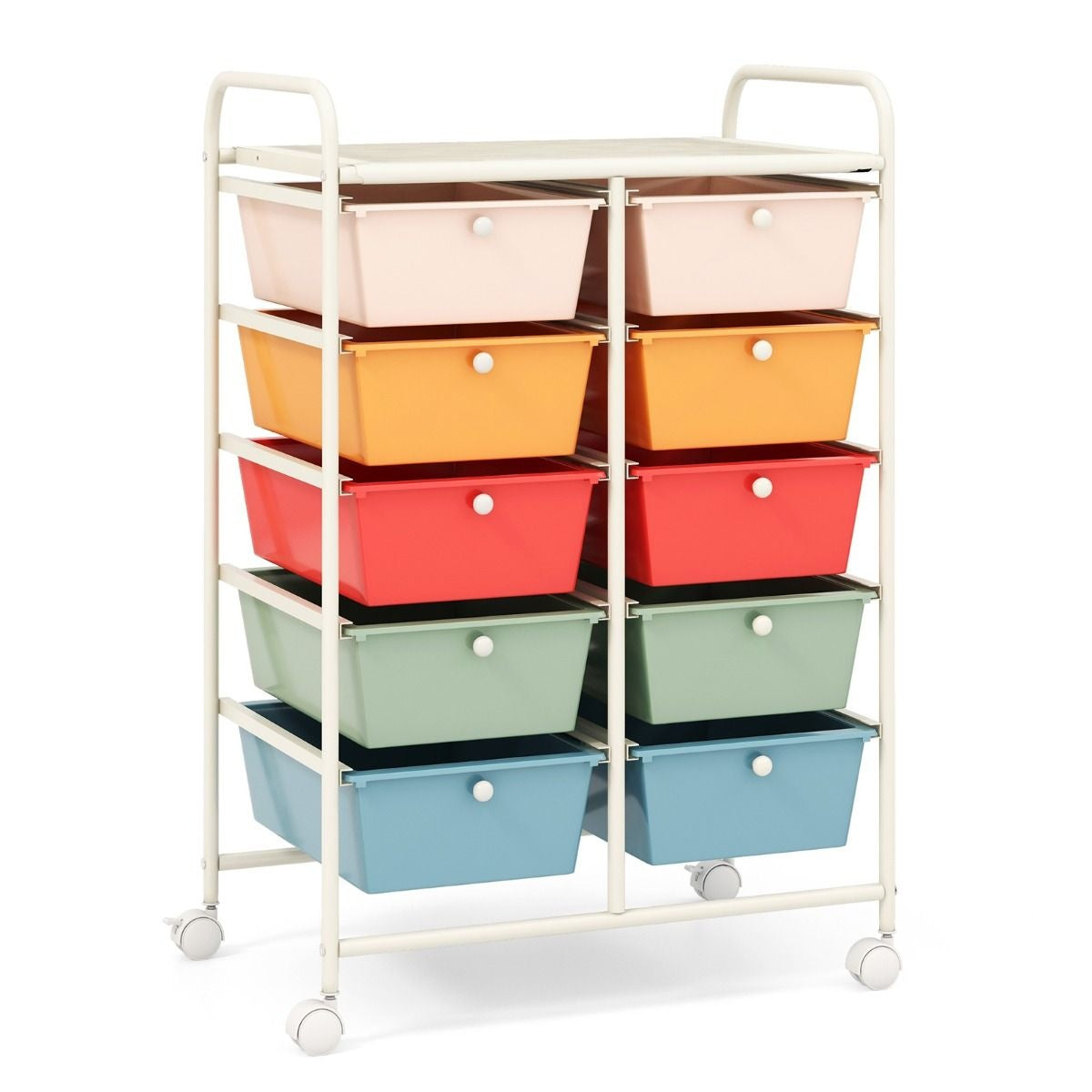 Küstenwagen mit 10 Schubladen - Bunt - 66 x 37 x 87 cm