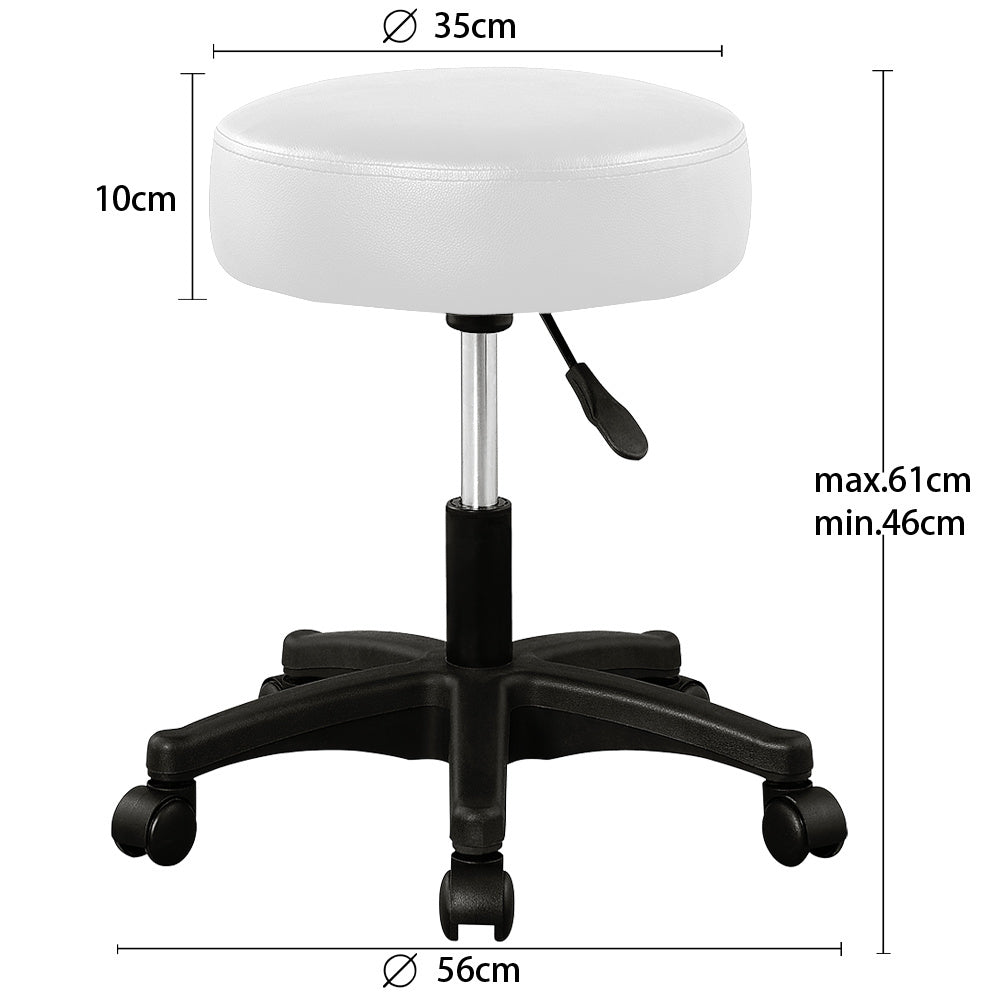 Casaria Tabouret/Bürohocker - drehbar und verstellbar - Weiß
