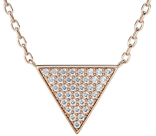 Yolora Damen-Halskette mit Anhänger - Kalpa Camaka Kristalle - Farbe Rose - 18K Rose Gold vergoldet - Damen-Halskette Rose Gold - Schmuck - Luxuriöse Geschenkbox - Geschenkbox - Exklusive Geschenkbox - Schöne Geschenkverpackung
