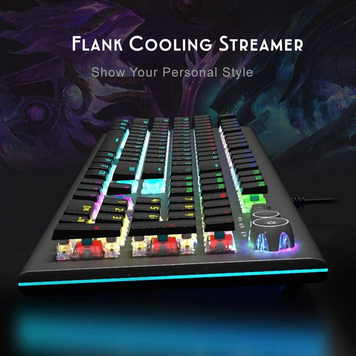 AULA S2096 RGB mechanische Gaming Tastatur - QWERTY - Schwarzer Schalter