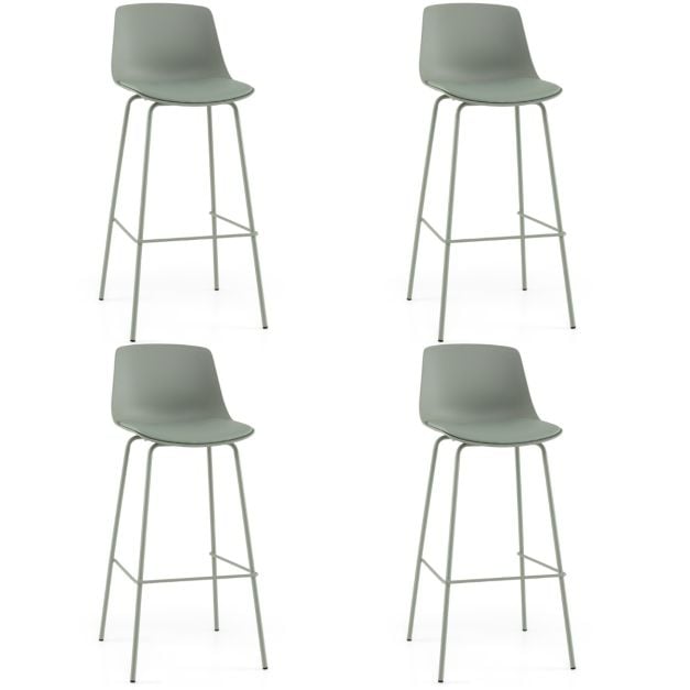 Coast Barhocker 4er Set - Kunstleder mit Rückenlehne 48 x 46 x 103 cm - Grün