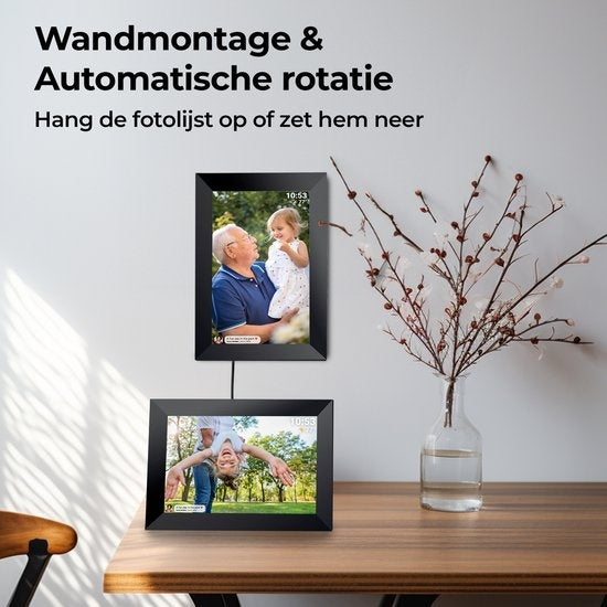 Denver - PFF2160B - Digitaler Fotorahmen - 21,5 Zoll - XXL - Full HD - Frameo App - WiFi - 32GB - IPS-Touchscreen - Schwarz