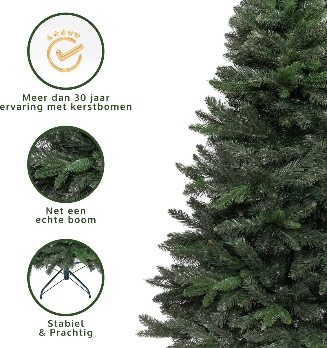 PristinePine Künstlicher Weihnachtsbaum 210 cm - Metallfuß - Grün