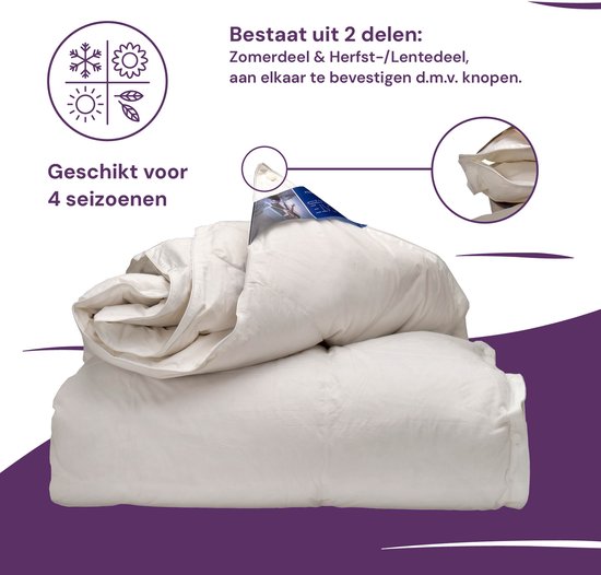 Ten Cate Duvet - Duvet 240x200 - Duvet - Duvets - 4 Season Duvet 240 x 200 - 60% Duck Down - Sommer & Winter Duvet
