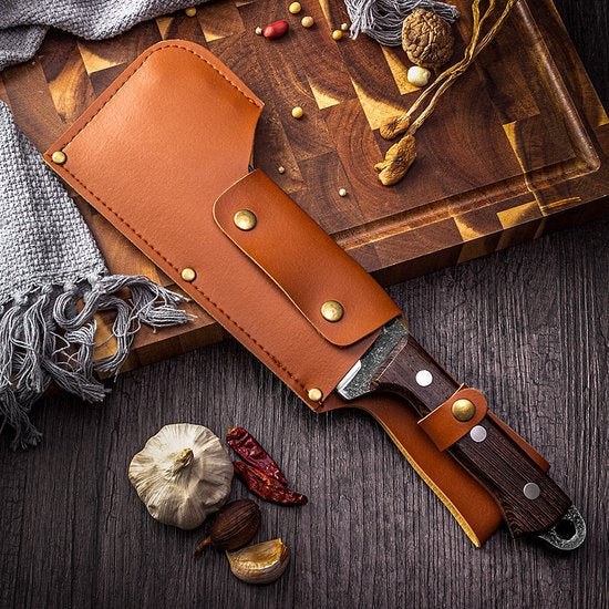 T&M Knives Kochmesser Hammerschlagstahl - Sonderedition - Robustes, handgefertigtes Küchenmesser - Eyecathcer - inkl. Geschenkbox