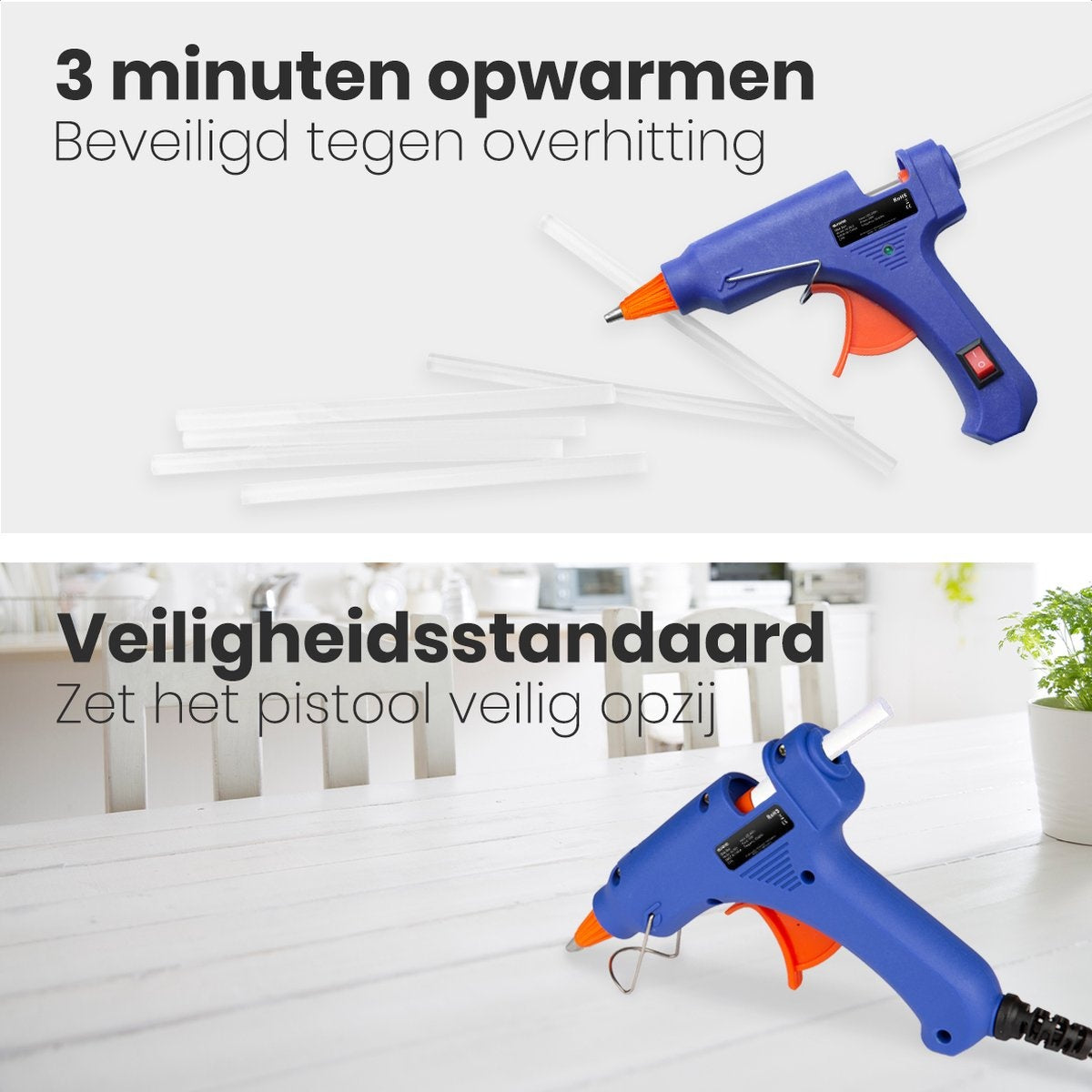 Auronic Klebepistole - mit 50 Klebepatronen - 20W