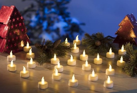 Teelichter LED - Box mit 24 Stück - mit Batterie und Timer