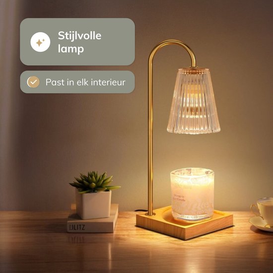 Kerzenwärmer - Tischlampe - Duftbrenner - Ölbrenner - Kerzenwärmer Lampe - Wachswärmer - Stimmungslampe - Gold