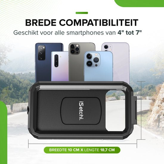 iSetchi Handyhalterung Fahrrad - Wasserdicht - Anti-Schock - schwarz