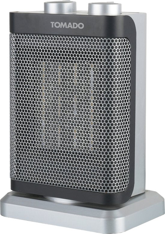 Tomado THC1502B - Keramischer Heizstrahler - 24m² - 1500 Watt - Oszillierend - Schwarz/Grau