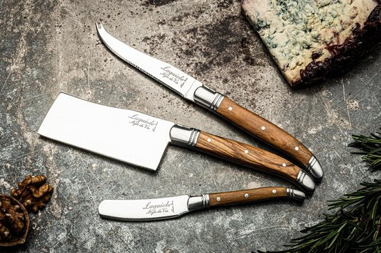 Laguiole Style de Vie Käsemesser-Set Luxury Line - 3-teilig - Olivenholz