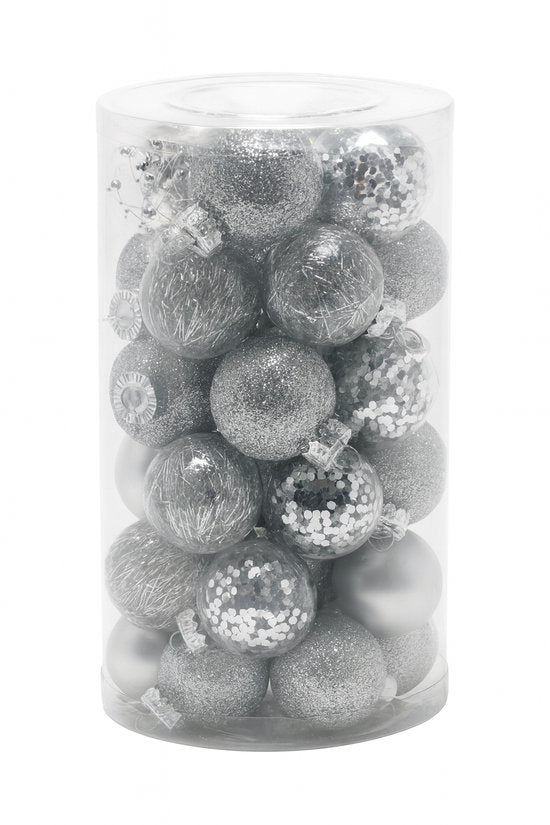 Weihnachtskugel-Set 25 Stück silber