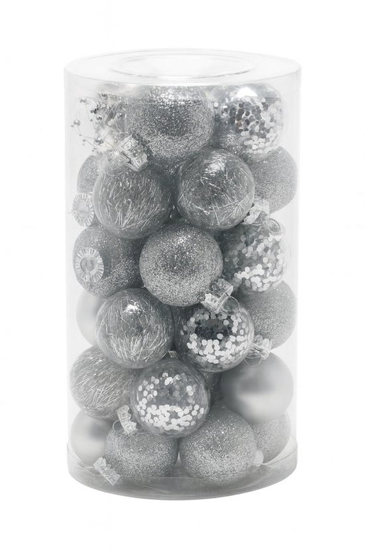Weihnachtskugel-Set 25 Stück silber