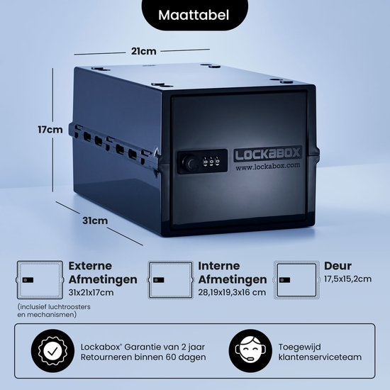 Lockabox One™ Aufbewahrungsbox mit Zahlenschloss - Abschließbarer Medizinschrank - Polycarbonat-Tresor - kühlschrank- und gefrierschrankgeeignet - 10,5 Liter - 31 x 21 x 17 cm