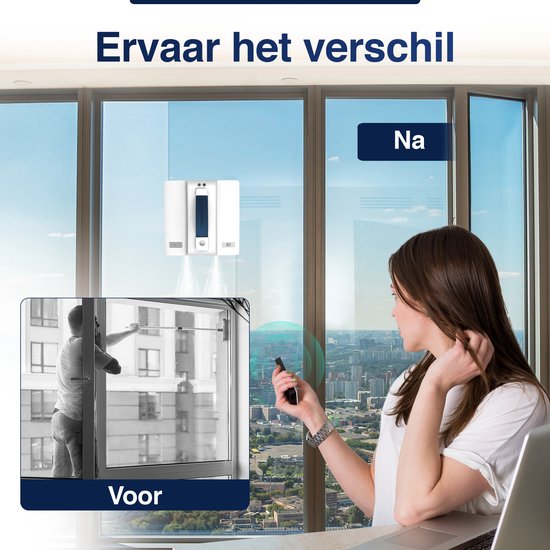 Samako ClearWay - Fensterreinigungsroboter - Fensterreiniger - Starke Saugkraft - Bidirektionales Wassersprühen - Mobile App