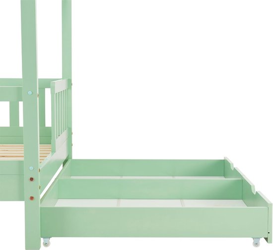 Kinderbett Marli - 90 x 200 cm - Mint - inkl. Bettkästen