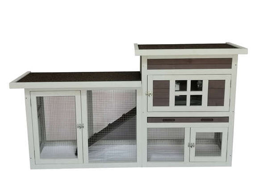 Manor  Kaninchenstall – Außenstall für (Zwerg-)Kaninchen – 147 x 50 x 80 cm – Kiefernholz