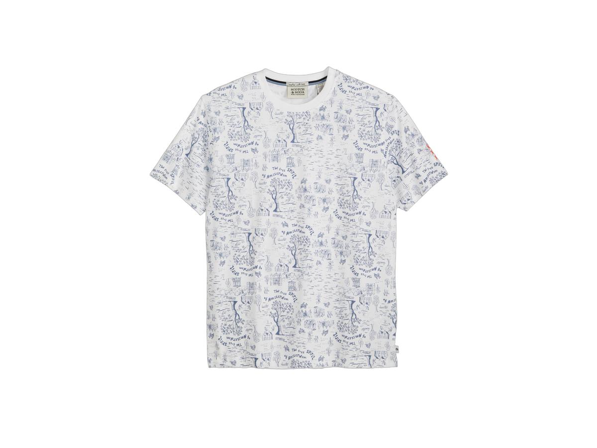 Scotch & Soda Graphic-T-Shirt – Weiß – Größe L