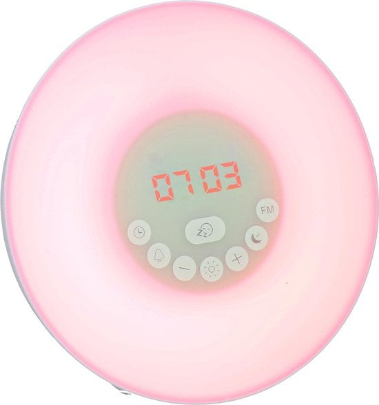 Grundig Wake Up Light - Nachtlicht mit Zeitanzeige - Lichtwecker mit FM-Radio und Naturgeräuschen