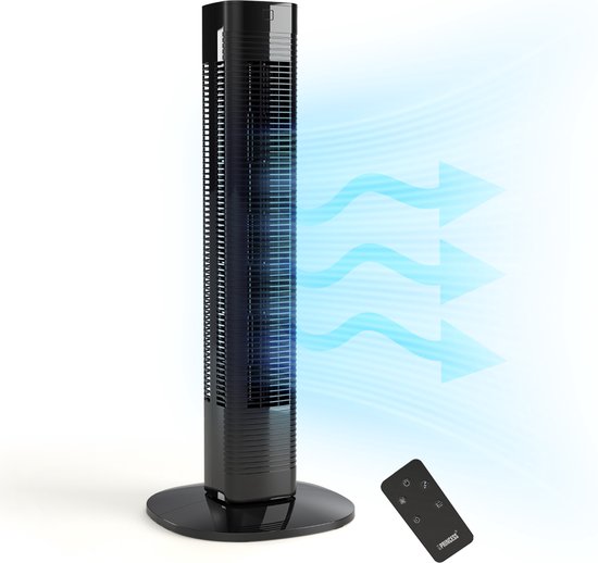 Intelligenter Turmventilator 80 cm – App & Fernbedienung – Timer-Funktion – Energiesparend – Princess 358230 – Schwarz