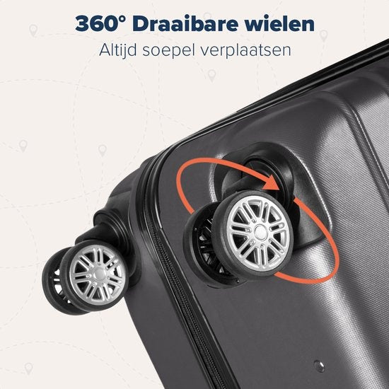 TRVLMORE - Kofferset - 2 Stück - 38L (Handgepäck) + 110L - Dunkelgrau